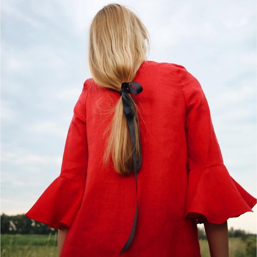 Sleeper Red Button-Front Mini Dress - Picture 3 of 16